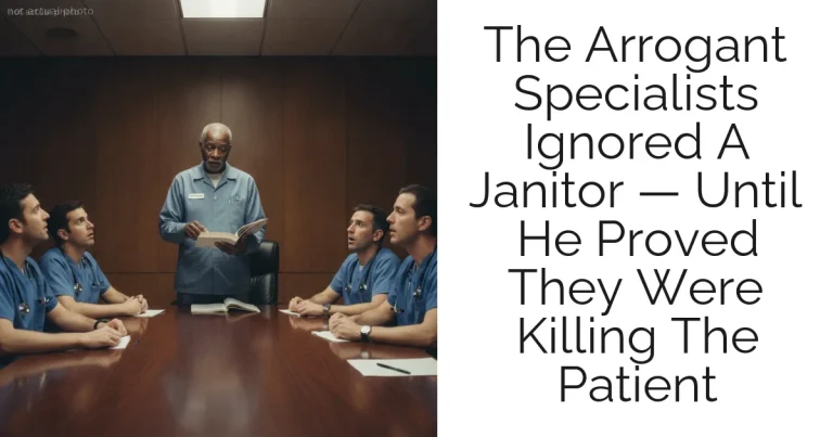 The Arrogant Specialists Ignored A Janitor — Until He Proved They Were Killing The Patient