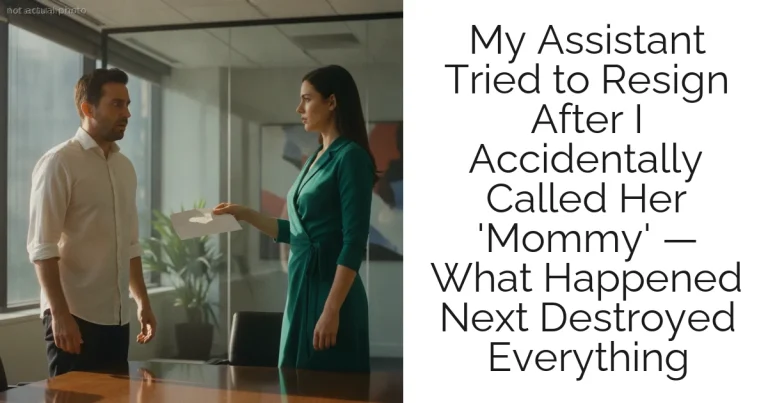 My Assistant Tried to Resign After I Accidentally Called Her 'Mommy' — What Happened Next Destroyed Everything