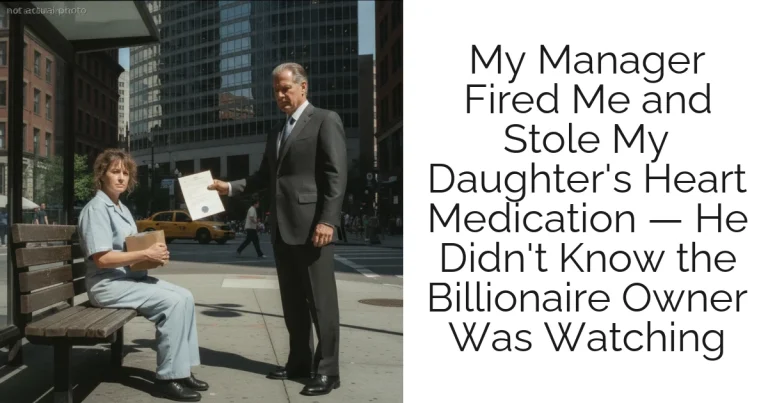 My Manager Fired Me and Stole My Daughter's Heart Medication — He Didn't Know the Billionaire Owner Was Watching