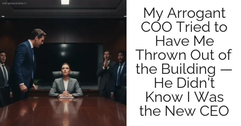 My Arrogant COO Tried to Have Me Thrown Out of the Building — He Didn't Know I Was the New CEO