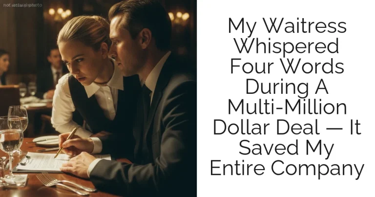 My Waitress Whispered Four Words During A Multi-Million Dollar Deal — It Saved My Entire Company