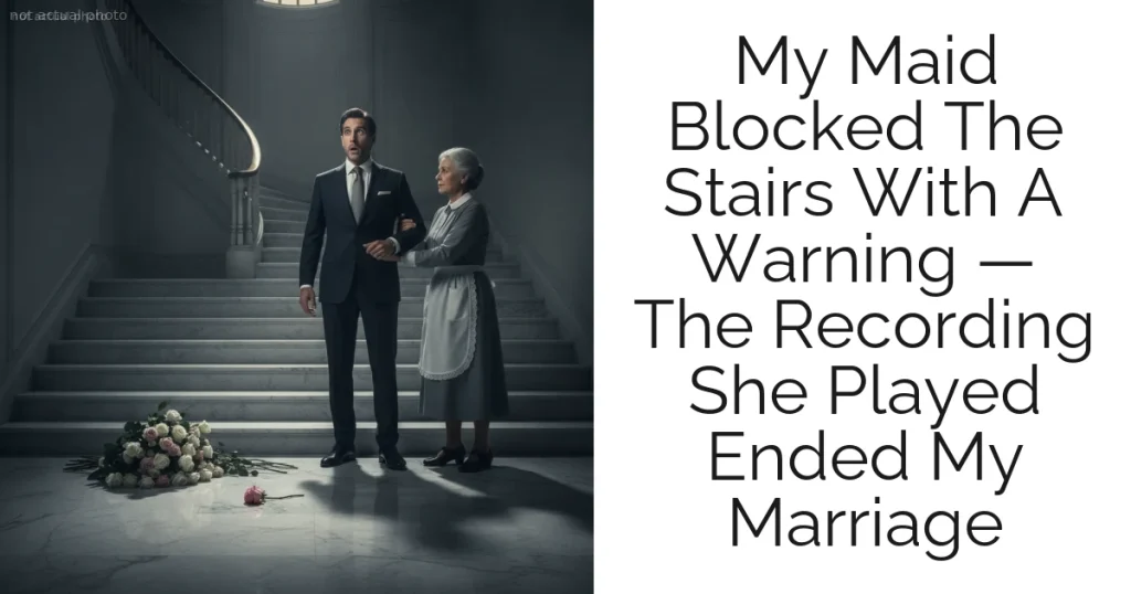 My Maid Blocked The Stairs With A Warning — The Recording She Played Ended My Marriage