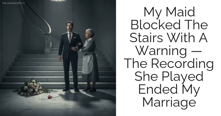 My Maid Blocked The Stairs With A Warning — The Recording She Played Ended My Marriage
