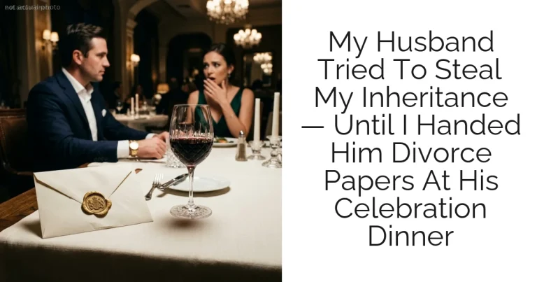 My Husband Tried To Steal My Inheritance — Until I Handed Him Divorce Papers At His Celebration Dinner