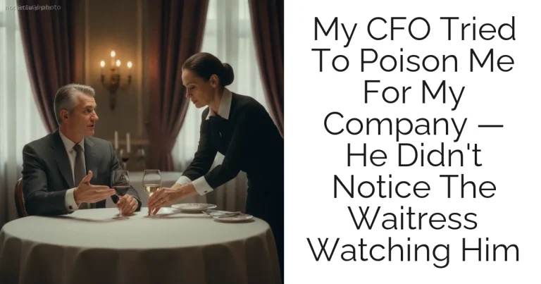 My CFO Tried To Poison Me For My Company — He Didn't Notice The Waitress Watching Him