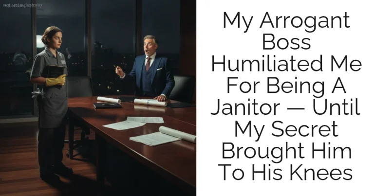 My Arrogant Boss Humiliated Me For Being A Janitor — Until My Secret Brought Him To His Knees