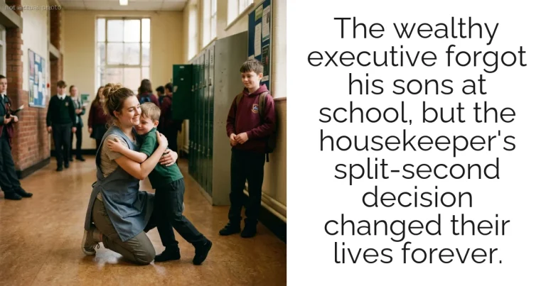 The wealthy executive forgot his sons at school, but the housekeeper's split-second decision changed their lives forever.