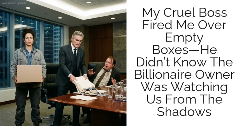My Cruel Boss Fired Me Over Empty Boxes—He Didn’t Know The Billionaire Owner Was Watching Us From The Shadows