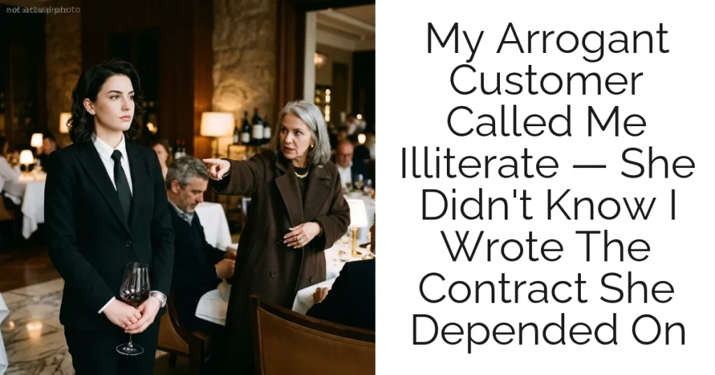 My Arrogant Customer Called Me Illiterate — She Didn't Know I Wrote The Contract She Depended On