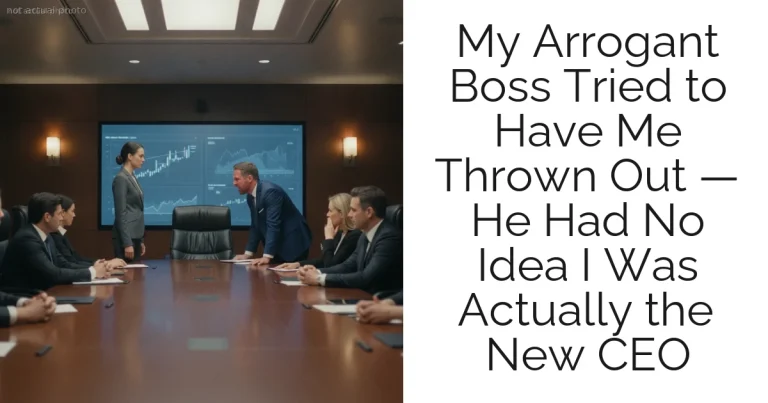 My Arrogant Boss Tried to Have Me Thrown Out — He Had No Idea I Was Actually the New CEO