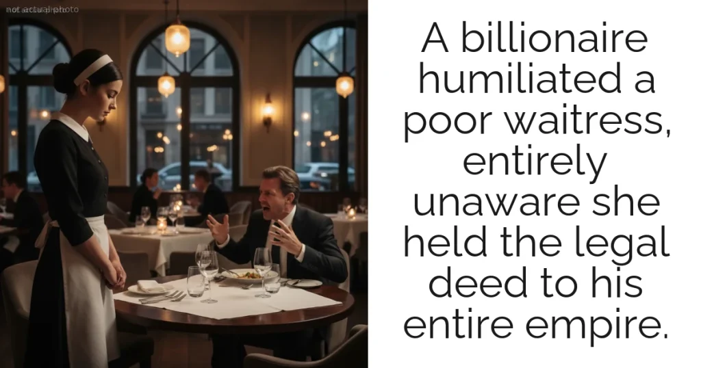 A billionaire humiliated a poor waitress, entirely unaware she held the legal deed to his entire empire.