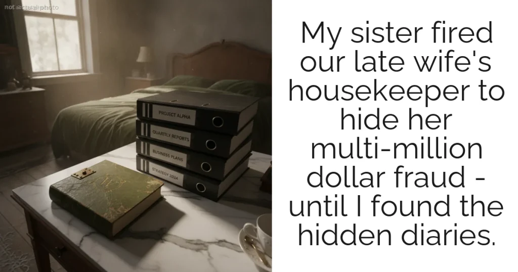 My sister fired our late wife's housekeeper to hide her multi-million dollar fraud - until I found the hidden diaries.