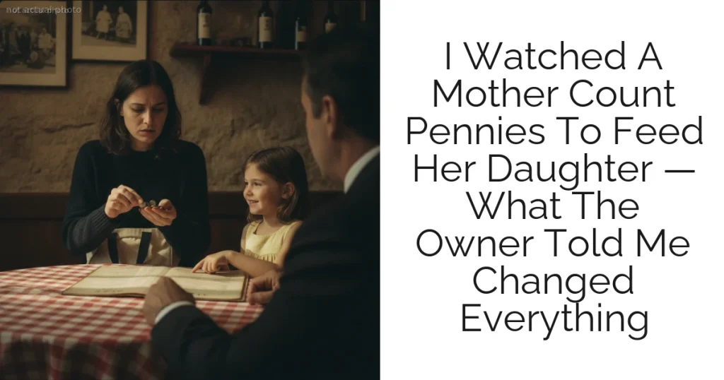 I Watched A Mother Count Pennies To Feed Her Daughter — What The Owner Told Me Changed Everything