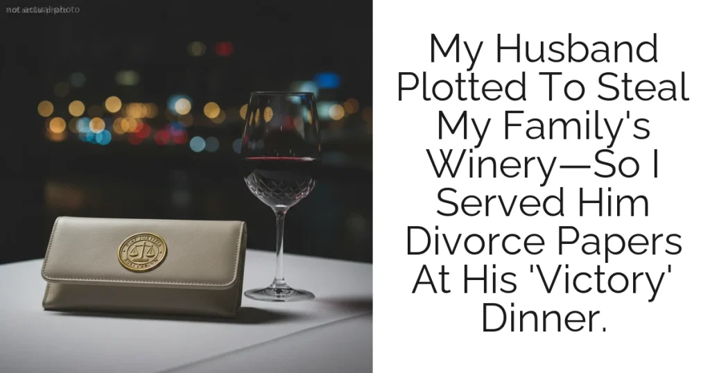 My Husband Plotted To Steal My Family's Winery—So I Served Him Divorce Papers At His 'Victory' Dinner.