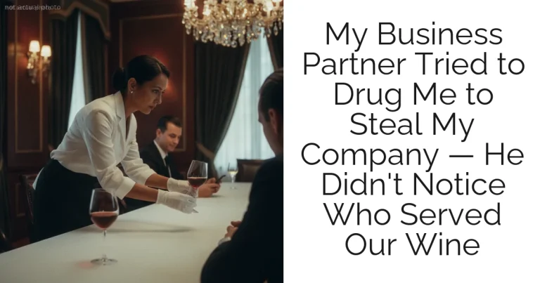 My Business Partner Tried to Drug Me to Steal My Company — He Didn't Notice Who Served Our Wine