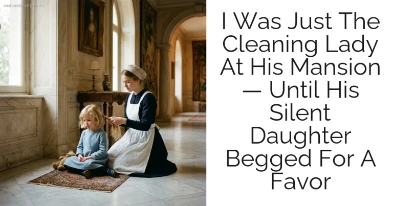 I Was Just The Cleaning Lady At His Mansion — Until His Silent Daughter Begged For A Favor