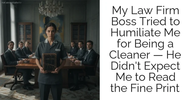 My Law Firm Boss Tried to Humiliate Me for Being a Cleaner — He Didn't Expect Me to Read the Fine Print