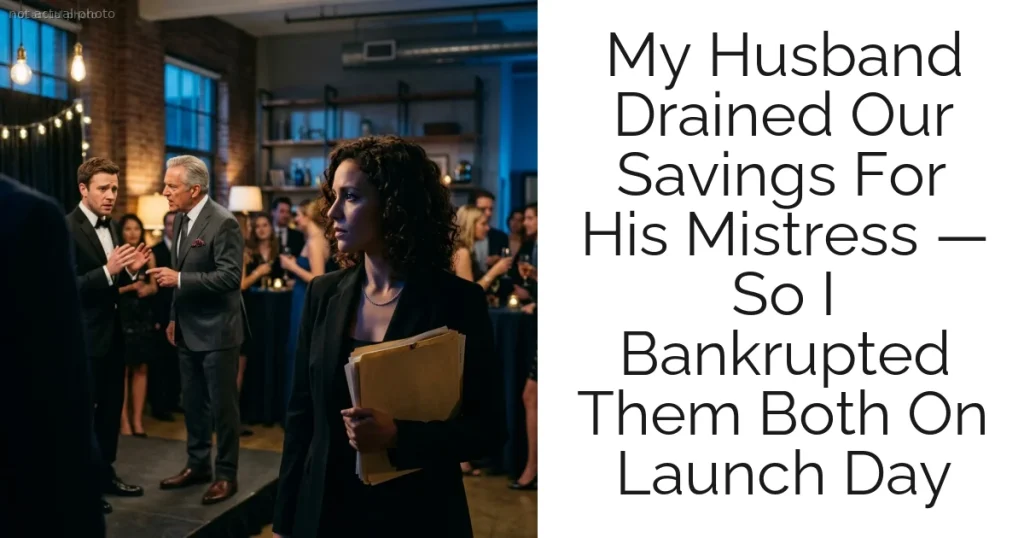 My Husband Drained Our Savings For His Mistress — So I Bankrupted Them Both On Launch Day