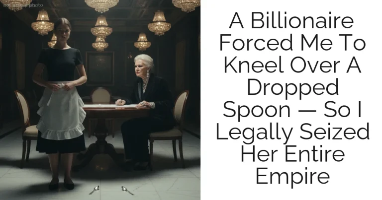 A Billionaire Forced Me To Kneel Over A Dropped Spoon — So I Legally Seized Her Entire Empire