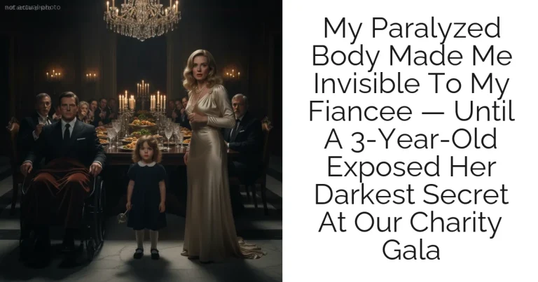 My Paralyzed Body Made Me Invisible To My Fiancee — Until A 3-Year-Old Exposed Her Darkest Secret At Our Charity Gala