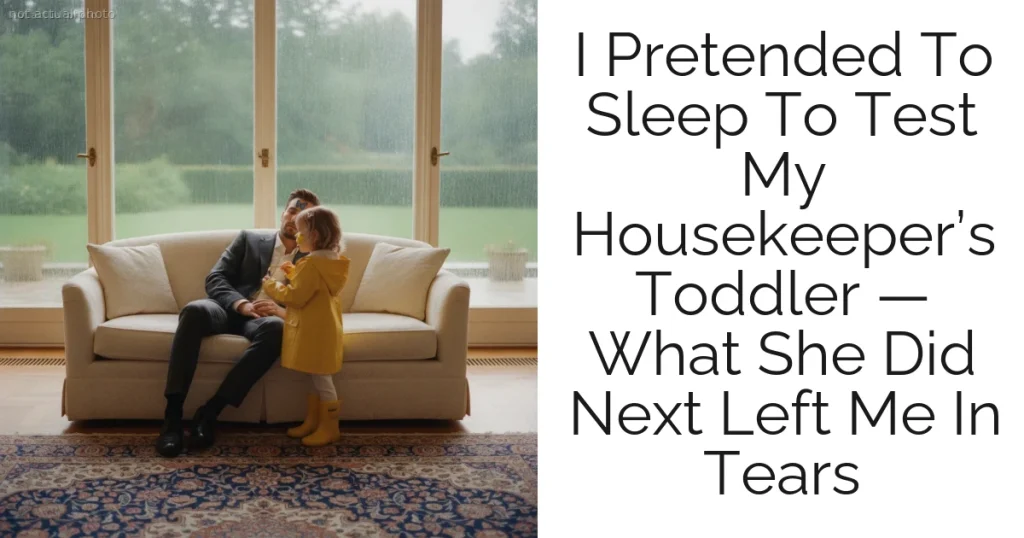 I Pretended To Sleep To Test My Housekeeper’s Toddler — What She Did Next Left Me In Tears