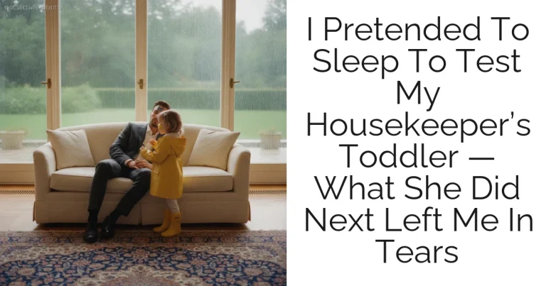 I Pretended To Sleep To Test My Housekeeper’s Toddler — What She Did Next Left Me In Tears