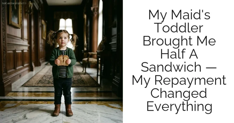 My Maid's Toddler Brought Me Half A Sandwich — My Repayment Changed Everything