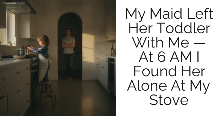 My Maid Left Her Toddler With Me — At 6 AM I Found Her Alone At My Stove