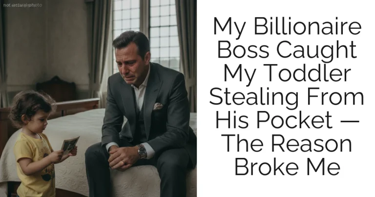 My Billionaire Boss Caught My Toddler Stealing From His Pocket — The Reason Broke Me