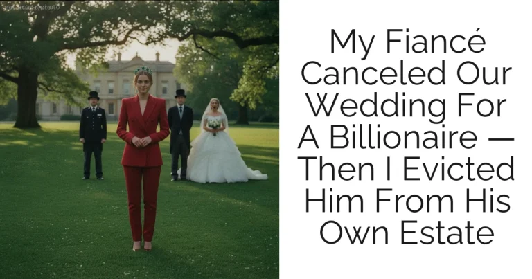 My Fiancé Canceled Our Wedding For A Billionaire — Then I Evicted Him From His Own Estate