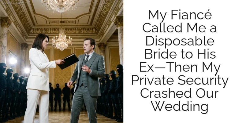 My Fiancé Called Me a Disposable Bride to His Ex—Then My Private Security Crashed Our Wedding