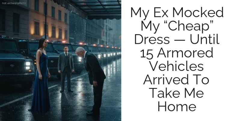 My Ex Mocked My “Cheap” Dress — Until 15 Armored Vehicles Arrived To Take Me Home