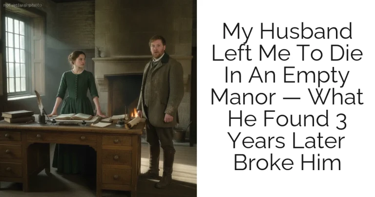 My Husband Left Me To Die In An Empty Manor — What He Found 3 Years Later Broke Him