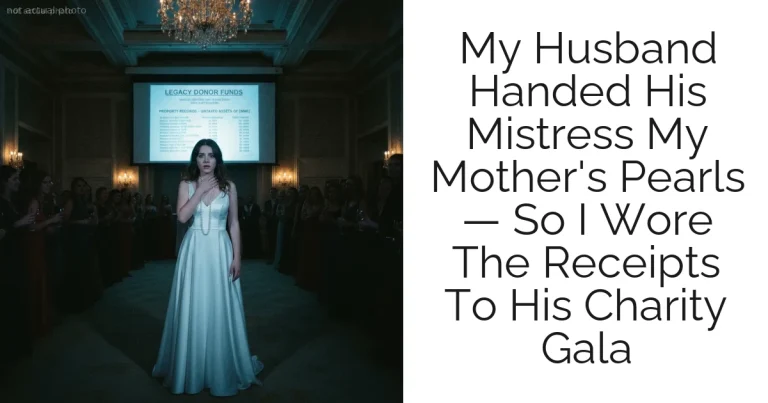 My Husband Handed His Mistress My Mother's Pearls — So I Wore The Receipts To His Charity Gala