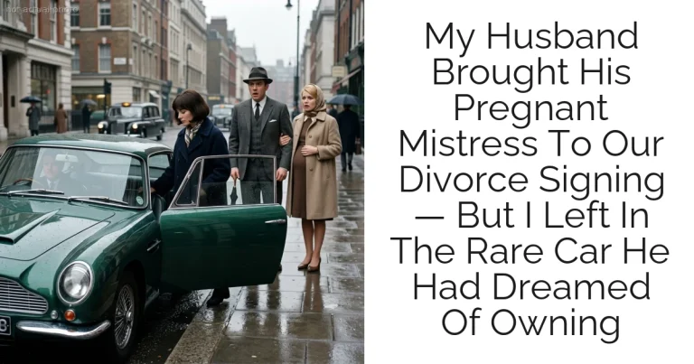 My Husband Brought His Pregnant Mistress To Our Divorce Signing — But I Left In The Rare Car He Had Dreamed Of Owning