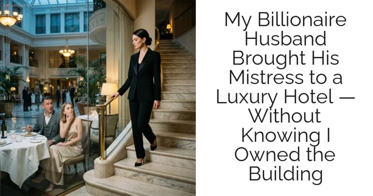 My Billionaire Husband Brought His Mistress to a Luxury Hotel — Without Knowing I Owned the Building