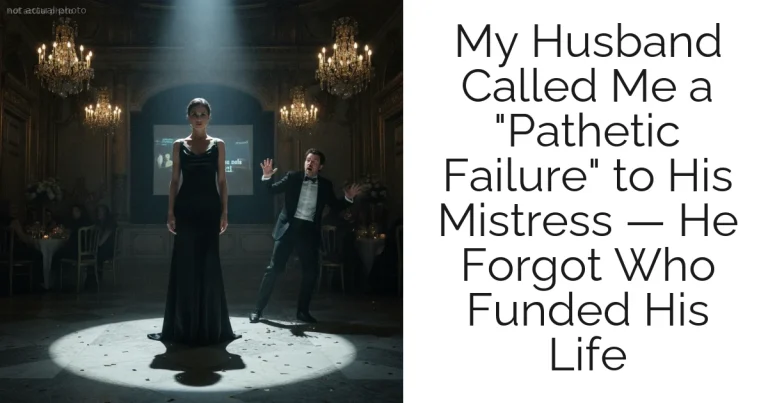 My Husband Called Me a "Pathetic Failure" to His Mistress — He Forgot Who Funded His Life