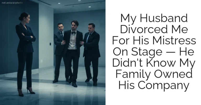 My Husband Divorced Me For His Mistress On Stage — He Didn't Know My Family Owned His Company