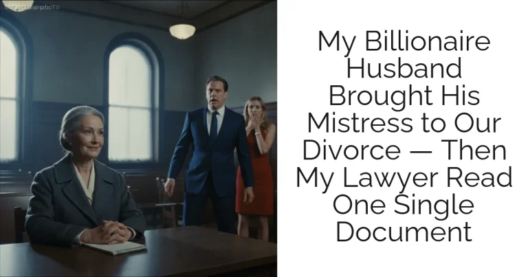 My Billionaire Husband Brought His Mistress to Our Divorce — Then My Lawyer Read One Single Document