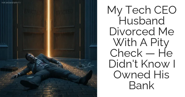 My Tech CEO Husband Divorced Me With A Pity Check — He Didn't Know I Owned His Bank