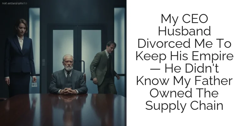 My CEO Husband Divorced Me To Keep His Empire — He Didn't Know My Father Owned The Supply Chain