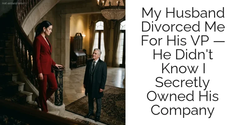 My Husband Divorced Me For His VP — He Didn't Know I Secretly Owned His Company