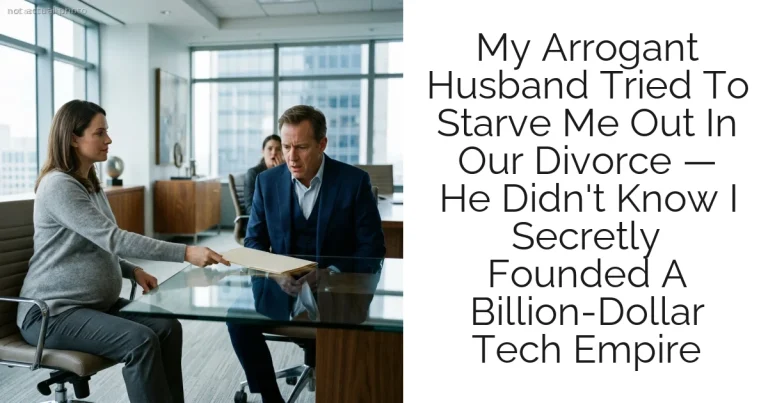 My Arrogant Husband Tried To Starve Me Out In Our Divorce — He Didn't Know I Secretly Founded A Billion-Dollar Tech Empire