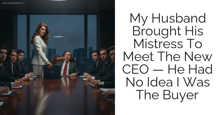 My Husband Brought His Mistress To Meet The New CEO — He Had No Idea I Was The Buyer