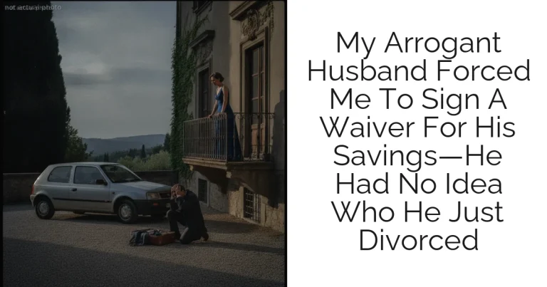 My Arrogant Husband Forced Me To Sign A Waiver For His Savings—He Had No Idea Who He Just Divorced