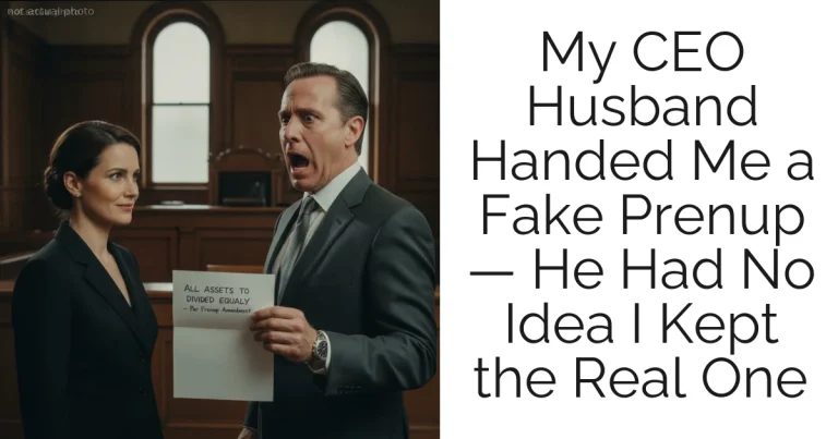 My CEO Husband Handed Me a Fake Prenup — He Had No Idea I Kept the Real One