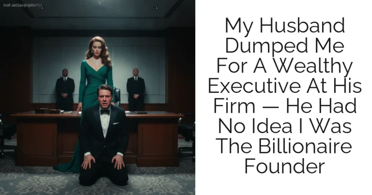 My Husband Dumped Me For A Wealthy Executive At His Firm — He Had No Idea I Was The Billionaire Founder