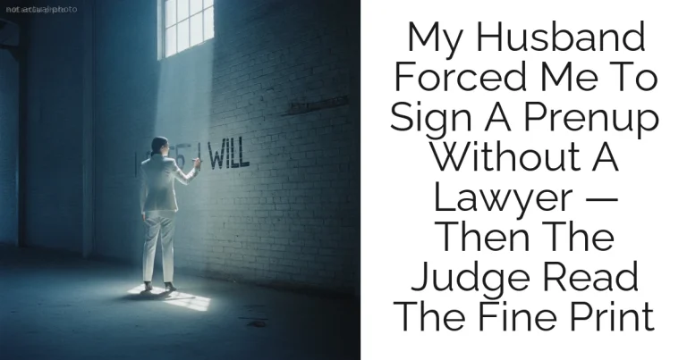 My Husband Forced Me To Sign A Prenup Without A Lawyer — Then The Judge Read The Fine Print