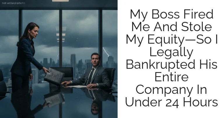 My Boss Fired Me And Stole My Equity—So I Legally Bankrupted His Entire Company In Under 24 Hours