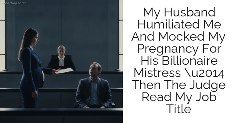 My Husband Humiliated Me And Mocked My Pregnancy For His Billionaire Mistress u2014 Then The Judge Read My Job Title